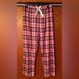 NWOT Women’s Pajama Bottoms Polyester XL Pink And Maroon Elastic Waist Comfy